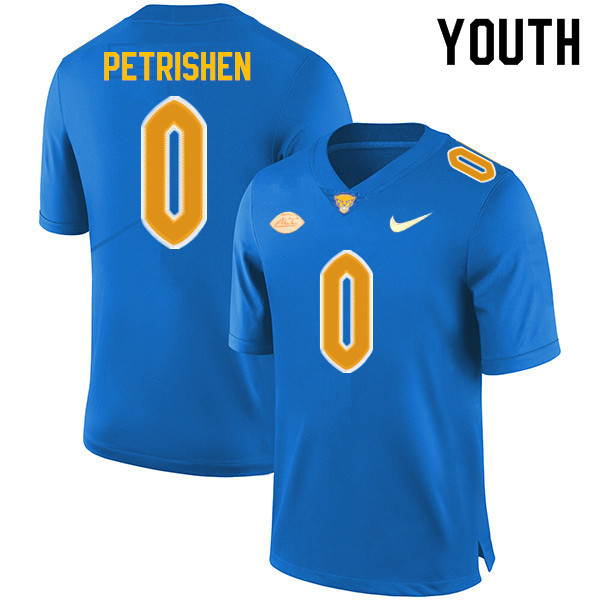 Youth #0 John Petrishen Pitt Panthers College Football Jerseys Sale-Royal